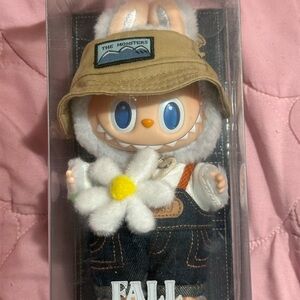 The Monsters labubu Fall in Wild Plush Doll with Hat - Tan, White, and Blue